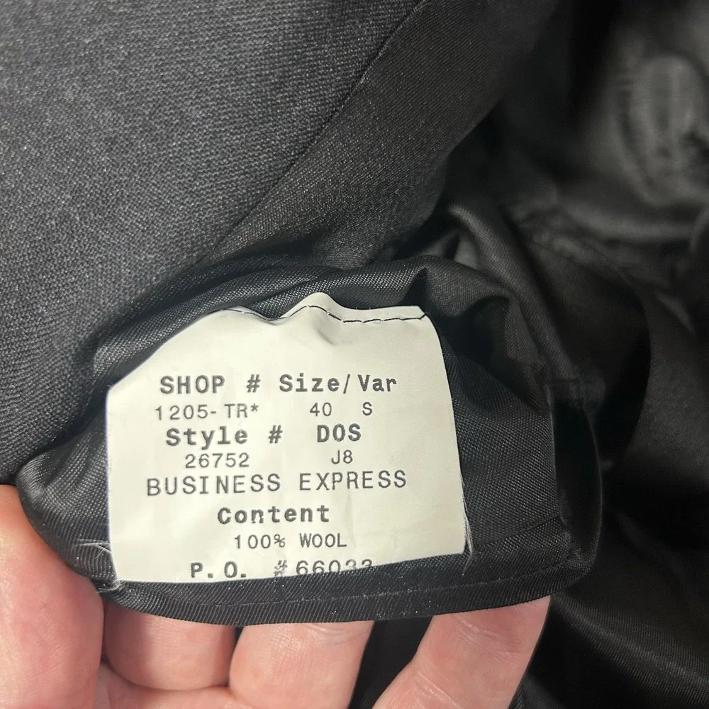 Jos A Bank Men's Charcoal Gray 100% Wool Blazer Suit Jacket Business Express 40S